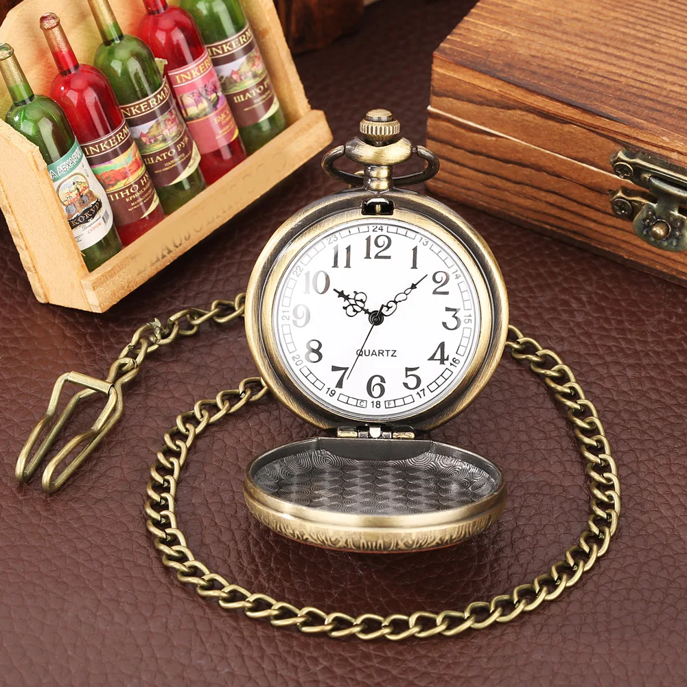 Gothic Vintage 12 Constellations Bronze Quartz Pocket Watch Retro Fob Chain Birthday Gift Pocket Timepiece Gifts Men Women