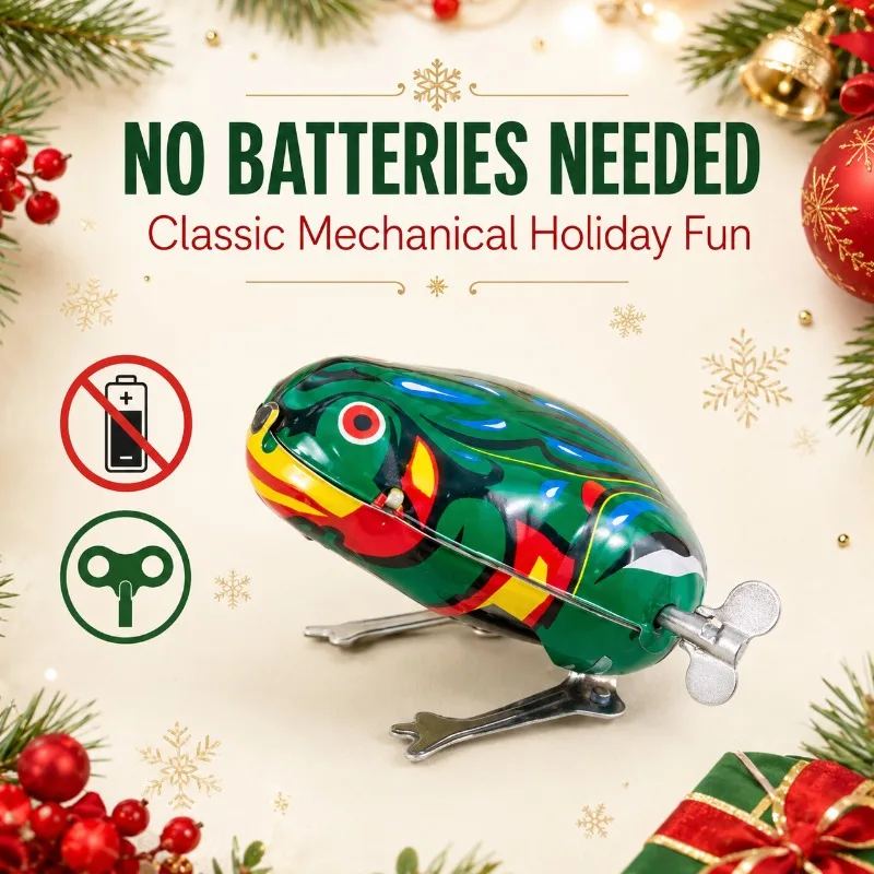Retro Spring‑Powered Wind‑Up Metal Plaything, Classic Desktop Display Ornament
