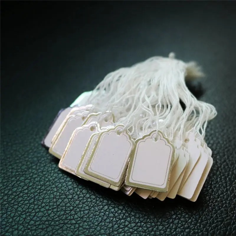 500Pcs Rectangular Jewelry Price Label Tags With Hanging String For Rings Bracelets And Earrings Display Tags-A78G