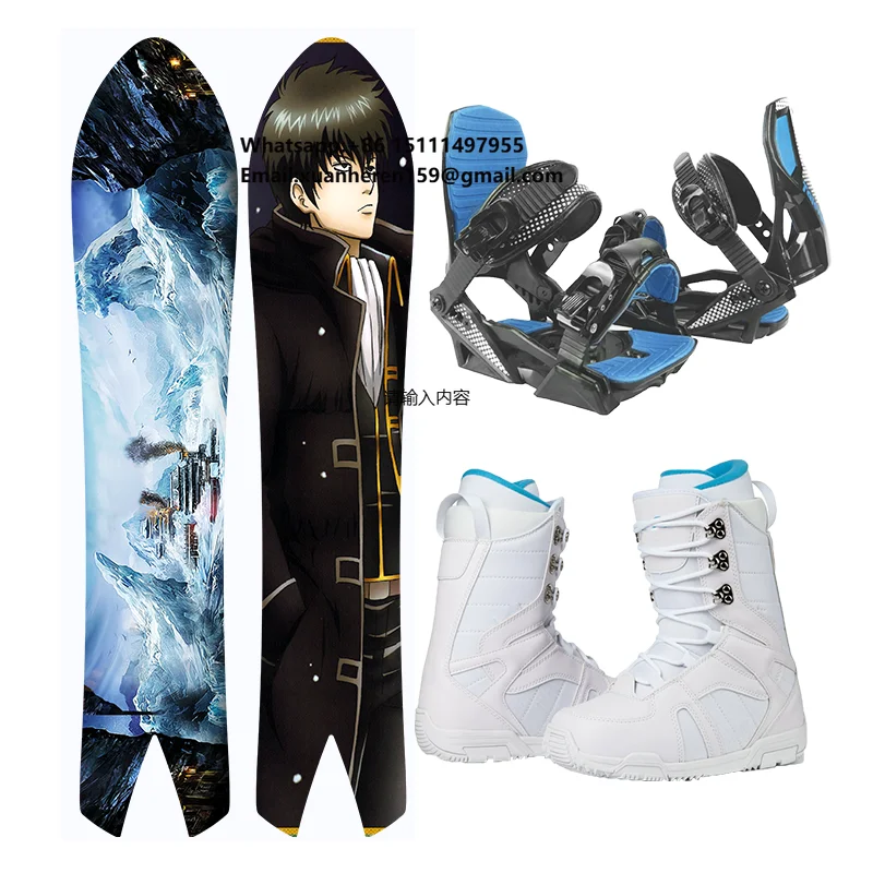 Custom Snowboards & Skis Step on Binding Powder Swallow Tail Snow Board Set Snowboard