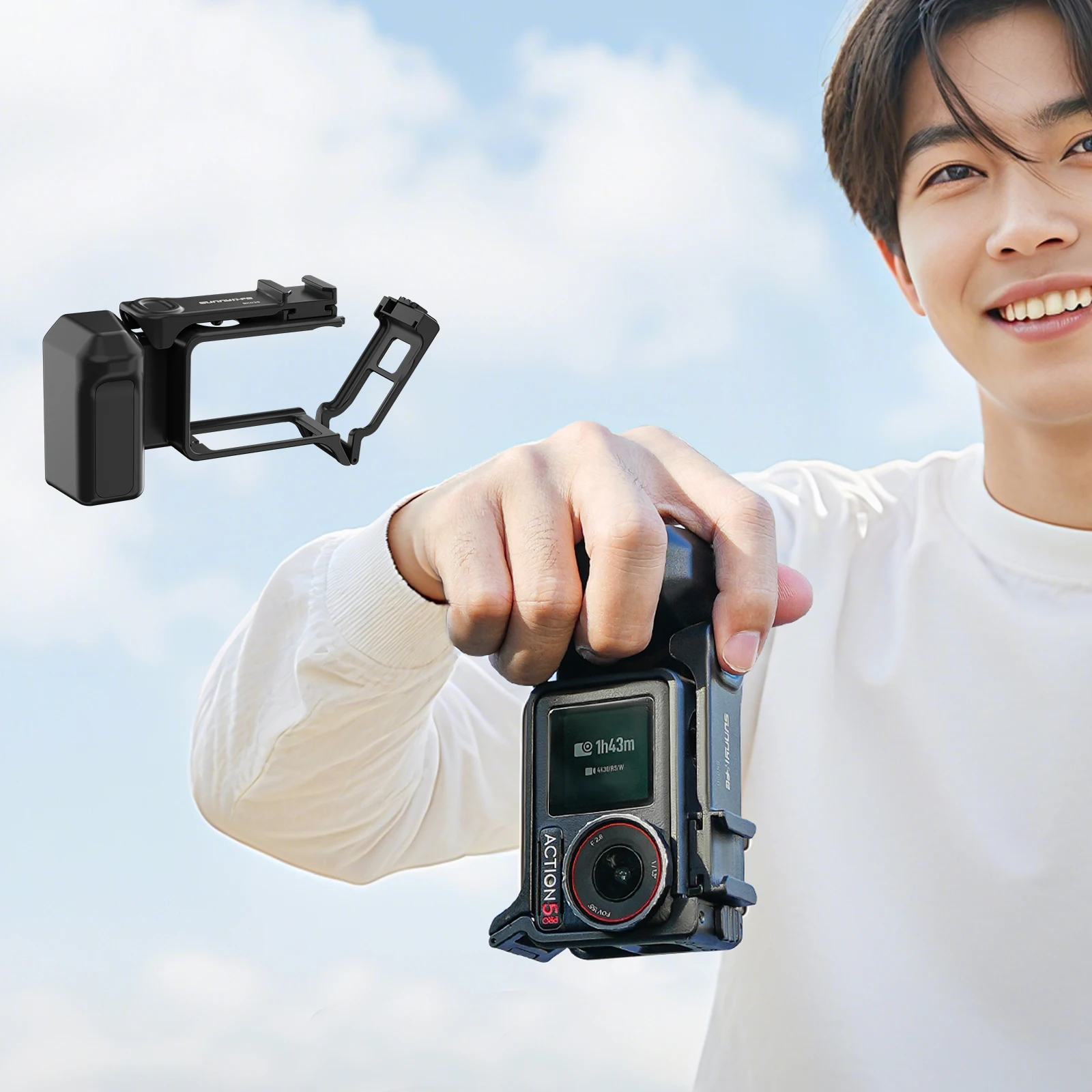 For DJI Action 5 Pro/4/3 Street Shot Handle Frame Protective Case - Durable Accessory for Enhanced User Experience