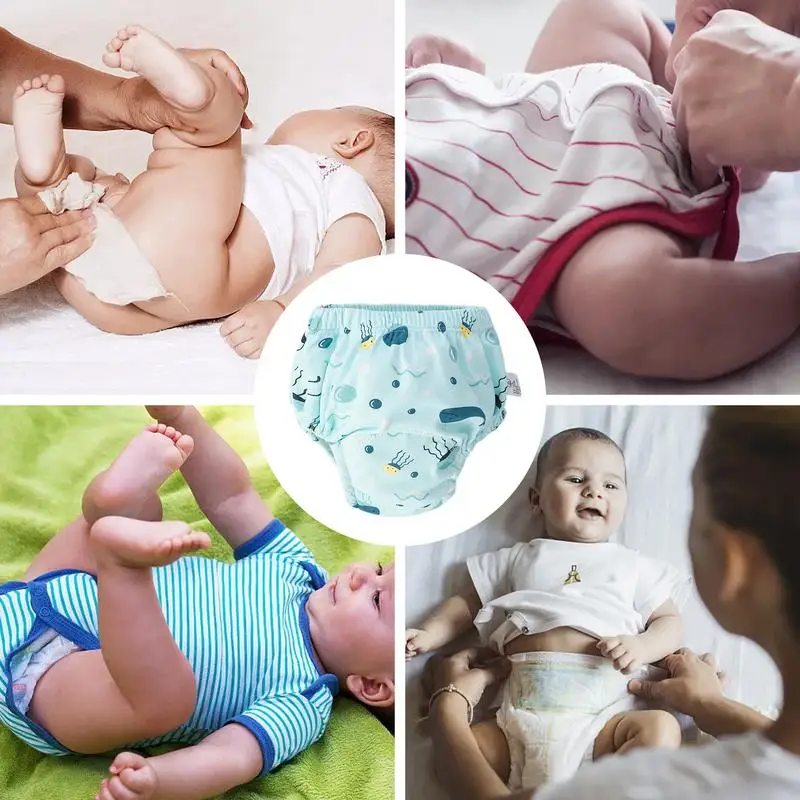 Respirável algodão Potty Training Underwear, Absorvente Reutilizável, à prova d'água, Criança, 6 Camadas