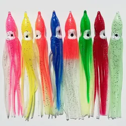 Soft octopus lure, Soft Bait, luminous, glow in the dark, jigging, silicone skirt, hooks, 12cm, 9cm, 6cm