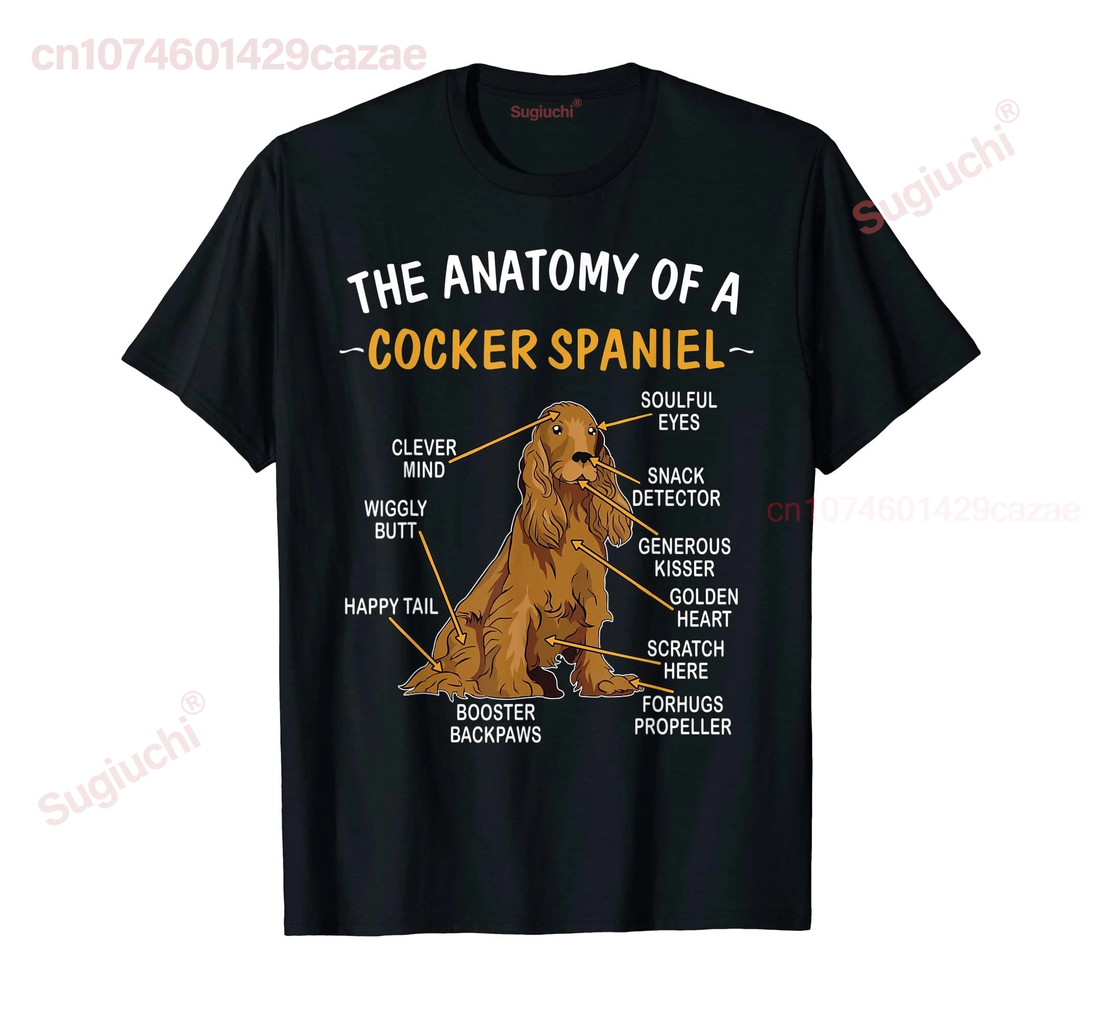 

100% Cotton Funny Anatomy Of A Cocker Spaniel For Dog Lovers T-Shirt MEN WOMEN UNISEX T Shirts Size S-6XL