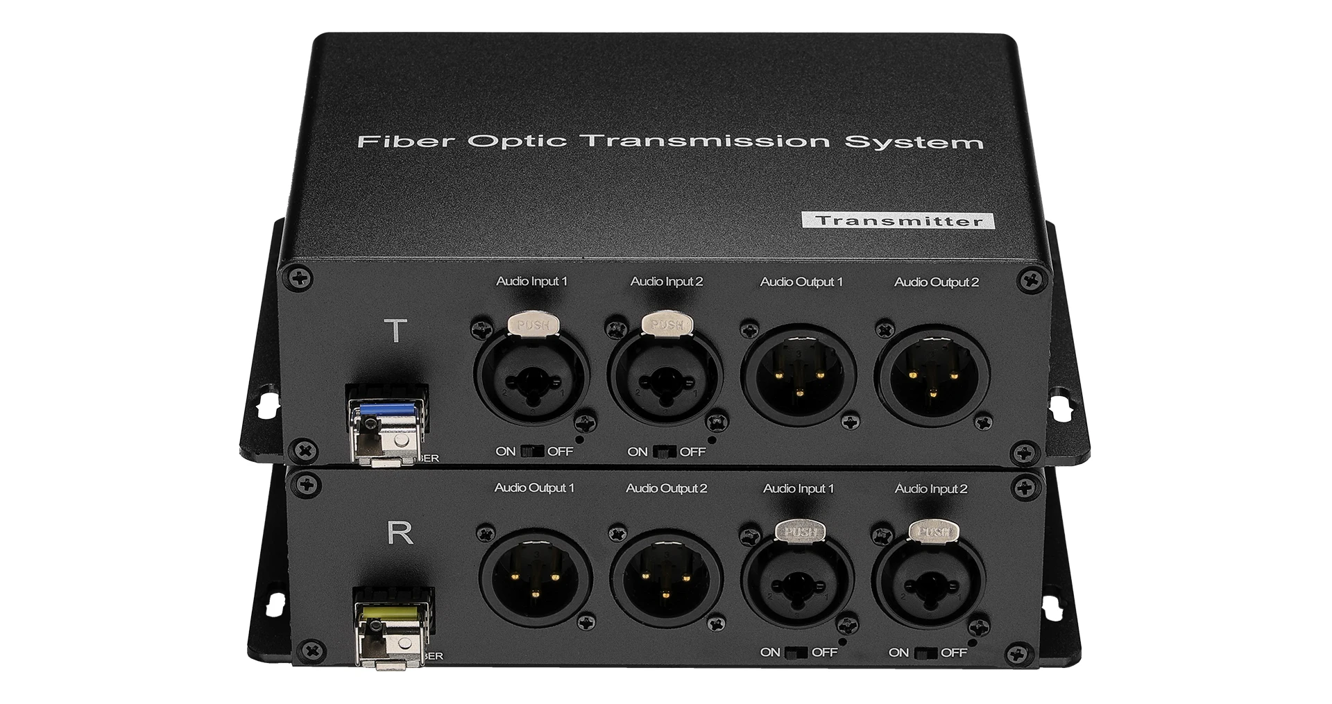 

2 Channel Balanced XLR Audio to Fiber Optical Converter Extender for digital audio broadcast system audio fiber optic equipment