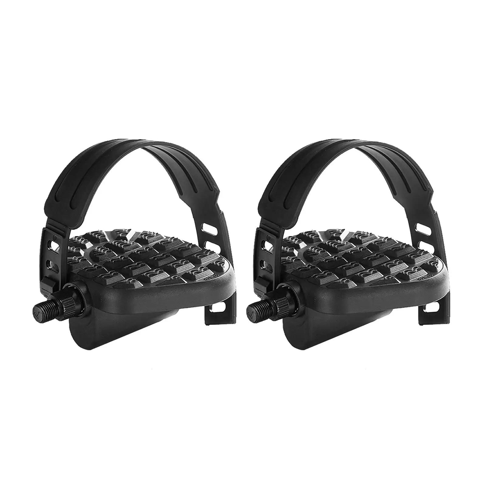 1 Pair Exercise Bike Pedals with Straps Bike Indoor Stationary Platform Pedals Replacement Part , Short 1/2