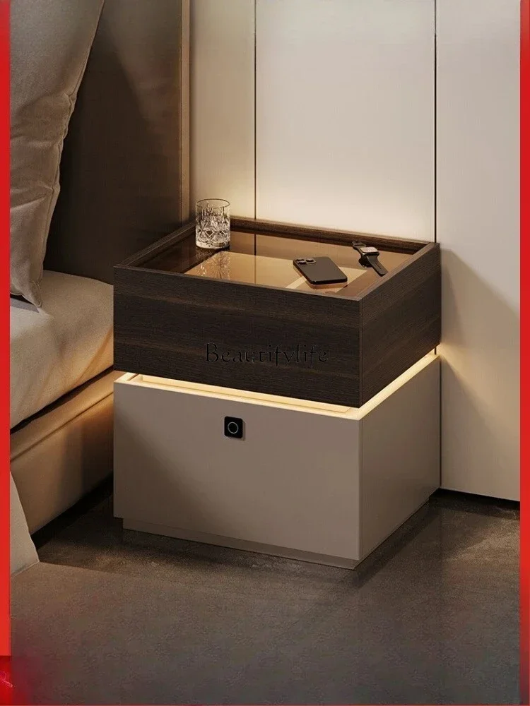 

FG10fingerprint password lock bedside table safe integrated storage smart bedside table