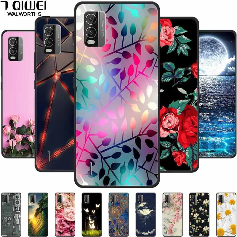 For Nokia C110 C210 C300 Case Soft black Silicone Bumper TPU Phone Wolf Cat Flower CaseS For C110 210 300 Shock proof Bumper TPU