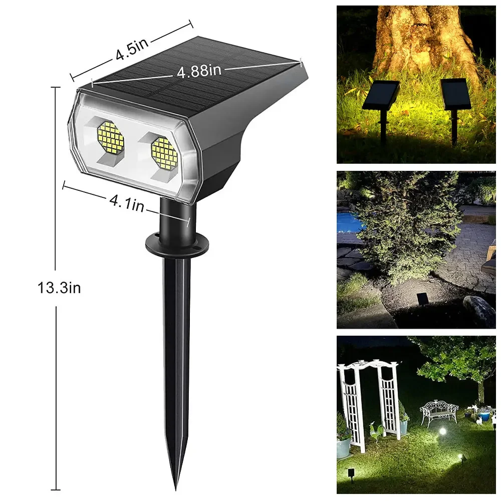 1/2/4pcs 48 LED Solar Spot Lights Solar Landscape RGB Lights 7 Lighting Modes IP65 Waterproof For Pool Garden Yard Tree Driveway