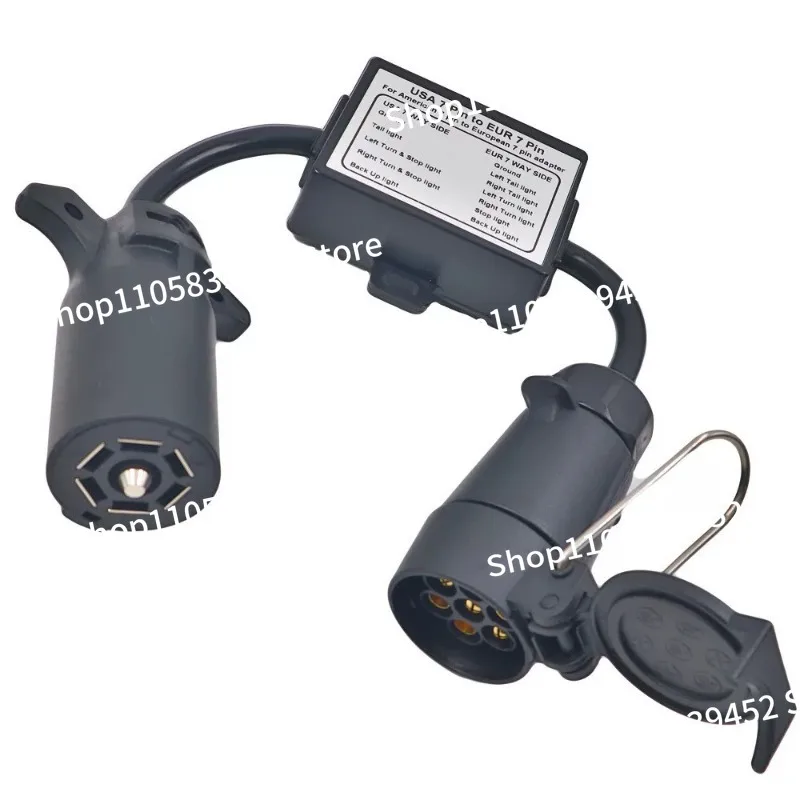 For American standard 7-pin plug to European standard 13-pin socket, European standard 7-hole, converter, cable