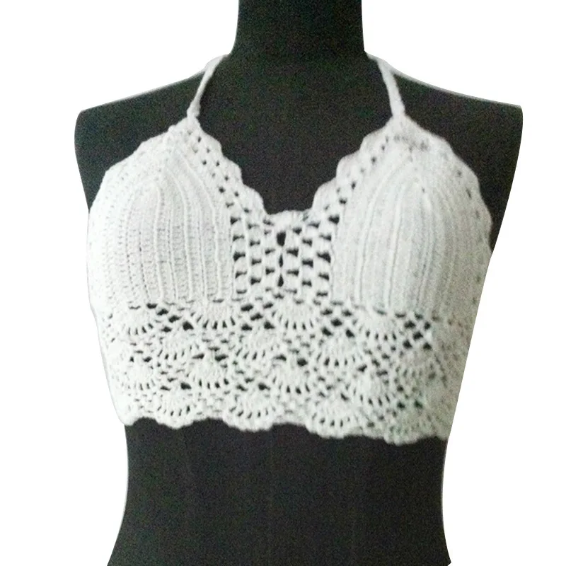 Beach Bikini Swimsuit Women's Cross-border European and American Knitted Hollow Breathable Top