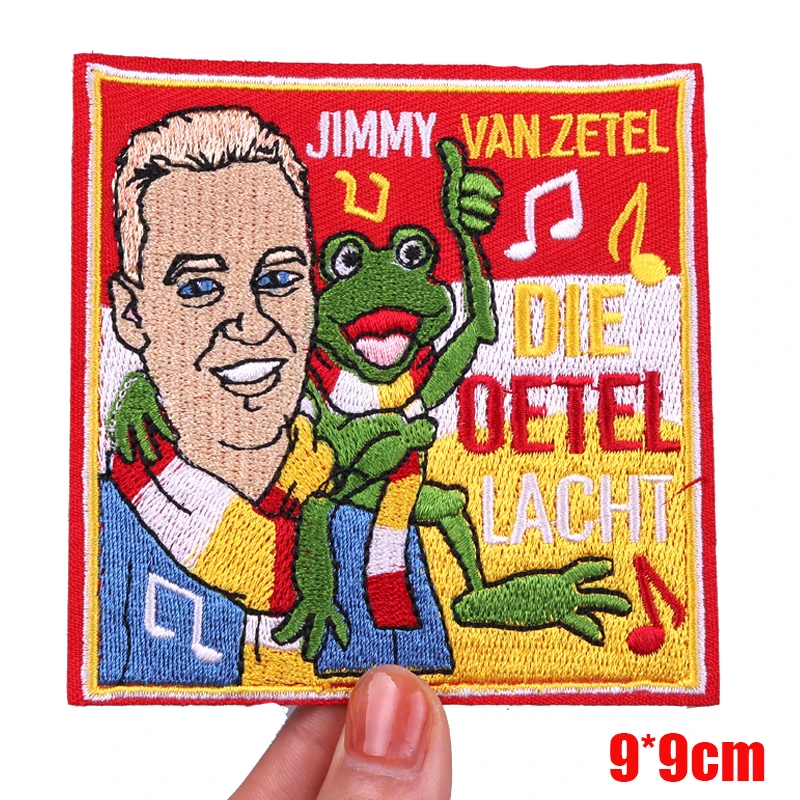 Netherland Carnival Oeteldonk Emblem Embroidery Patches Iron On Patches For Clothing DIY Frog Patches On Clothes Sew Badges