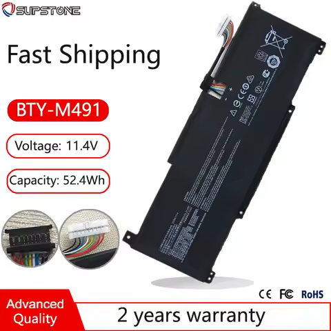 BTY-M491 3ICP6/71/74 Laptop Battery For MSI Modern 15 A10M-098,A10RD,A11MU,A11SBL,A5M,A10RAS,A10RB-013 A4MW Prestige14 MS-1551