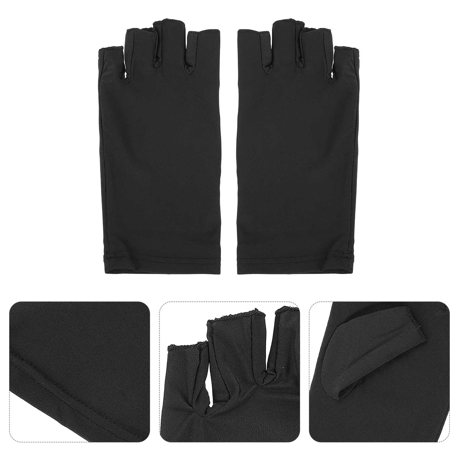 

1Pair Anti-Uv Gloves Fingerless Manicure Gloves Lightweight Stretchy Gel Nail Art Tools for Uv Gel Polish Drying Skin