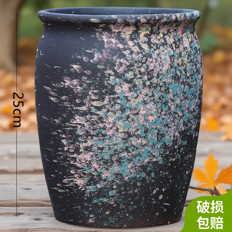 

YFY large-diameter flower pot picking up leakage large living room bonsai fortune tree potted plant pottery pot flower pot