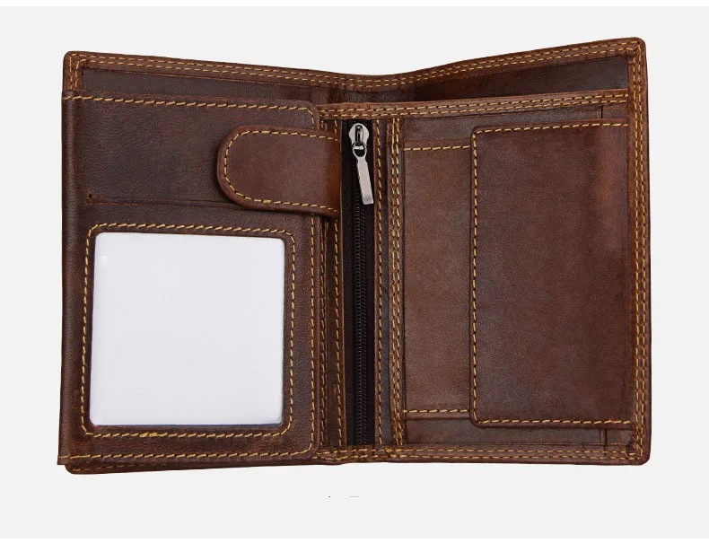 Name Angepasst Männer RFID Brieftaschen Hohe Qualität Echtes Leder Retro Männlichen Münzfach Karte Halter Geld Tasche Männer Geldbörsen Für Geschenk – Detail 15