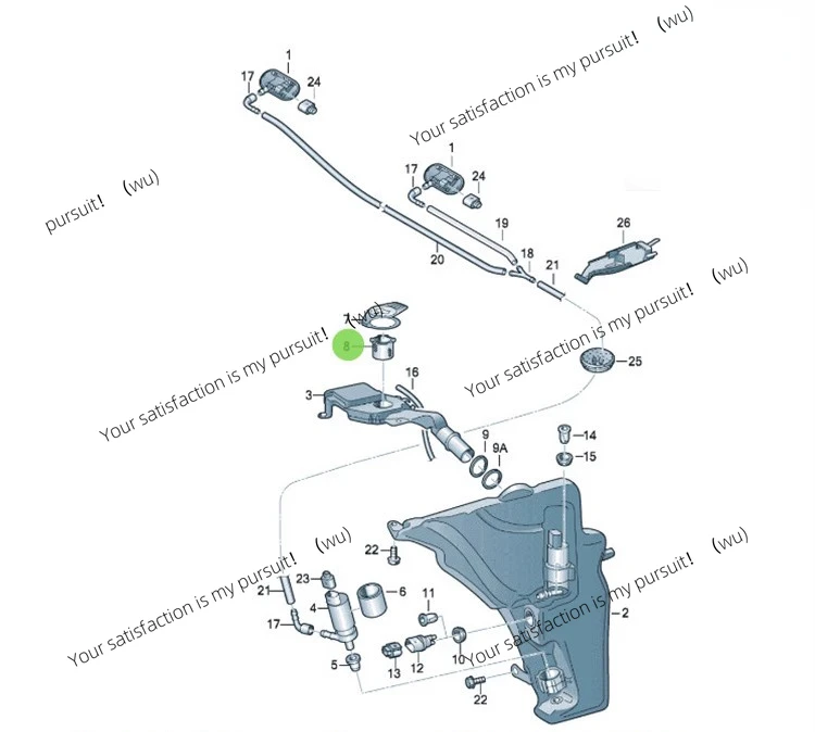 1pc for Audi A4L A5 A6L A7 Q5 Q7 Spray kettle filter screen cleaning solution tank filter 8Z0955485