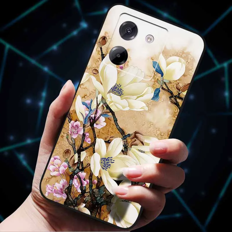 Per Xiaomi Poco M7 Pro 5G Custodia 3D Fiori Rilievo Custodie per telefoni in silicone morbido per Poco M7 Pro 5G Cover posteriore Funda Poco M 7 Pro 5G