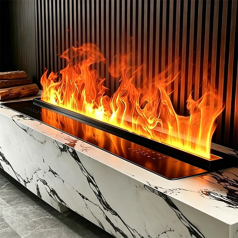3D atomized fireplace, simulated flame electronic fireplace, intelligent humidification villa hotel decoration fireplace