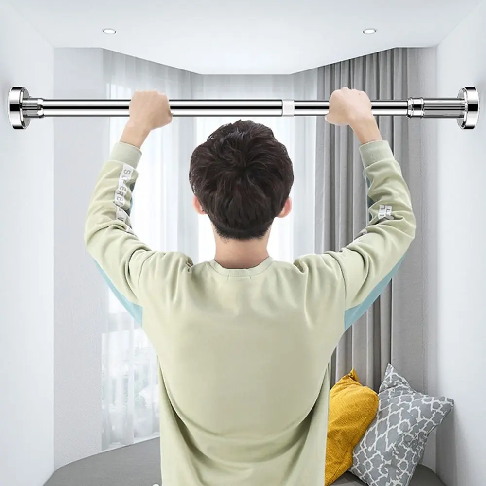 35-80 سنتيمتر لا الحفر قطب تليسكوبي قضيب الستارة قابل للتعديل الفولاذ المقاوم للصدأ الملابس تجفيف الرف للحمام شرفة