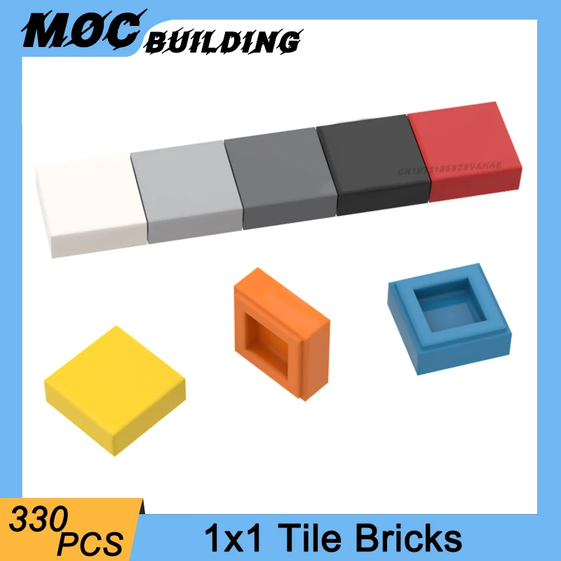 330PCS Assembles Particles 3070 30039 1x1 Tile Changeover Catch Building Blocks Bricks Parts DIY Assembly Educational Toys Gift