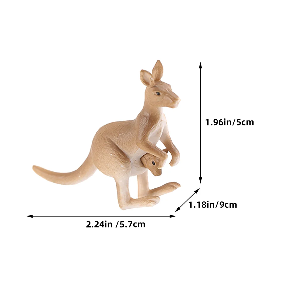 4pcs Kangaroo Statues 2 Sets of 2 PVC Bonsai Garden Decor Small Kangaroo Figurine Miniature Animal nament Ideal for Indoor