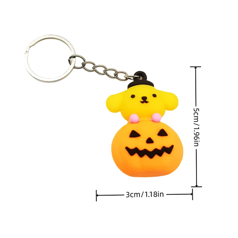 Sanrio Halloween Theme Party Decorations Pumpkin Silicone Keychains Kids Birthday Party Favors Halloween Gift