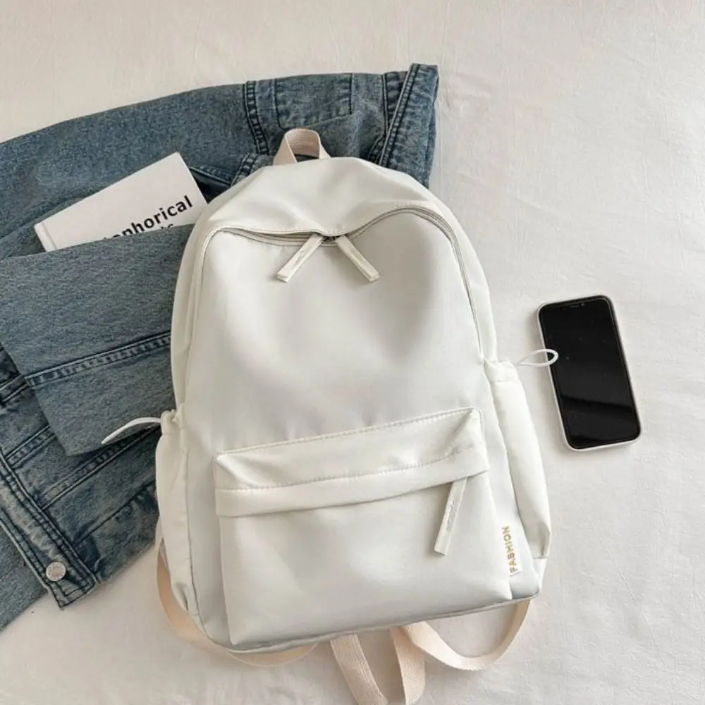 Zaino semplice in tinta unita, zaino in tinta unita, borsa a tracolla per studenti, stile coreano, zaino casual per studenti