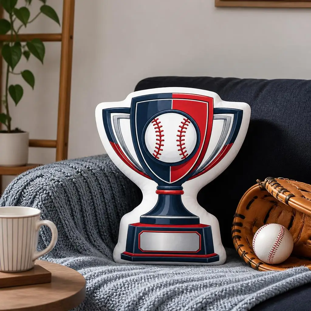 Baseball Trophy Champion Award Plush Pillow Cushion Irregular Stuffed Throw Pillow Home Decor Gift Sofa Bed