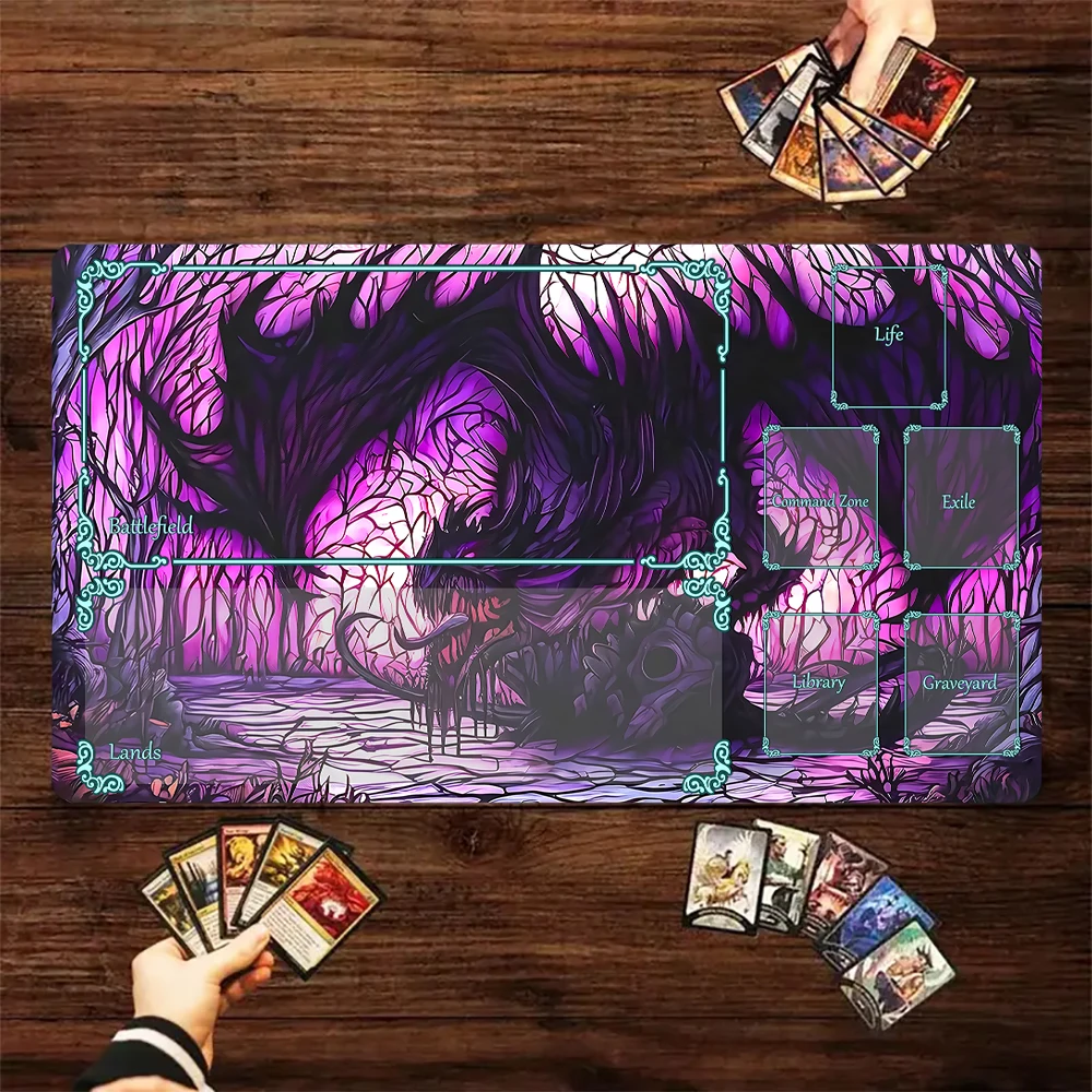 

Magic Card Playmat with zone Black Devil Dragon theme anime MTG playmat gathering game mat Desk Mat Commander Battle playmat