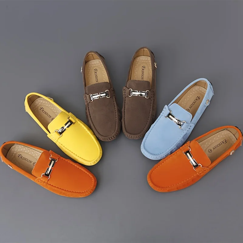 Loafers Shoes for Men Leather Driving Shoes Retro Fashion Docksides Boat Shoes Classic Men Designer Flat Shoe Big Size Suede