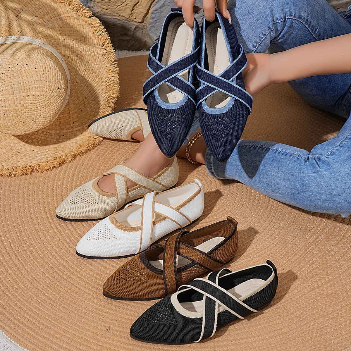 

Women Flat Shoes Summer New Fashion Designer Loafers Comfortable Non-Slip Flat Shoes for Women Daily Casual Low-top Sneakers