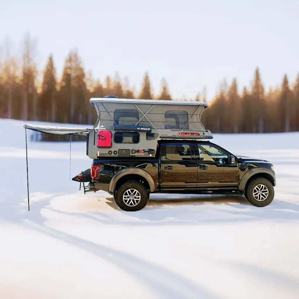 Truck Camper for Pickup with Toilet Ute Canopy Custom-built Lightweight Pop-up Aluminum Pick Up Truck Bed Cover