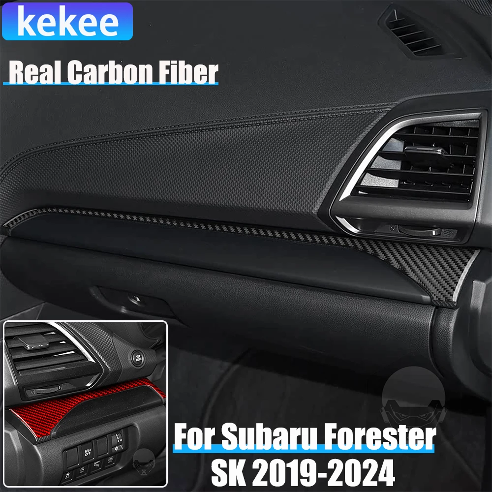 

Автомобильные аксессуары из настоящего углеродного волокна, полоски для приборной панели, мягкая наклейка для Subaru Forester SK 2019 2020 2021 2022 2023 2024
