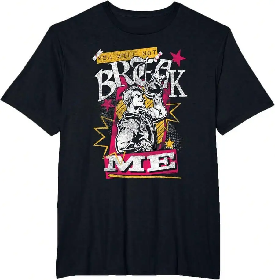 DCC You Will Not Break Me Distressed Carl Scrapbook Graphic T-Shirt 100% Cotton Trendy Y2K Short-Sleeve Tee-Soft, Quick-Drying,
