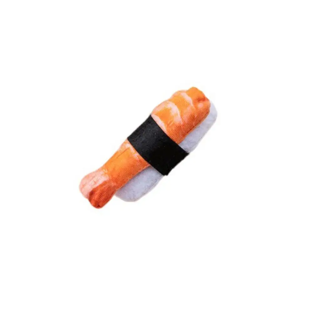 

Cute Simulation Catnip Toy Sushi Shape Bite Resistant Cat Chew Toy Soft Wear-resistant Pet Molar Toy Relieve Boredom