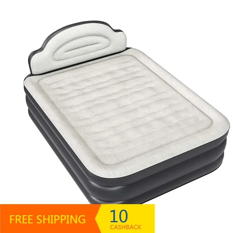 Modern Portable Air Mattress with Integrated Pillow High‑Speed Pump Carry Bag & Repair Tools for Camping Home Travel