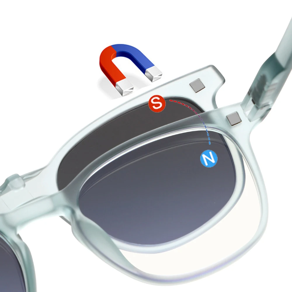 Magnetic Two-in-one Glasses Set Frame Myopia Glasses Custom Prescription Photochromic Anti Blue Light Femal Short Sight Eyewear