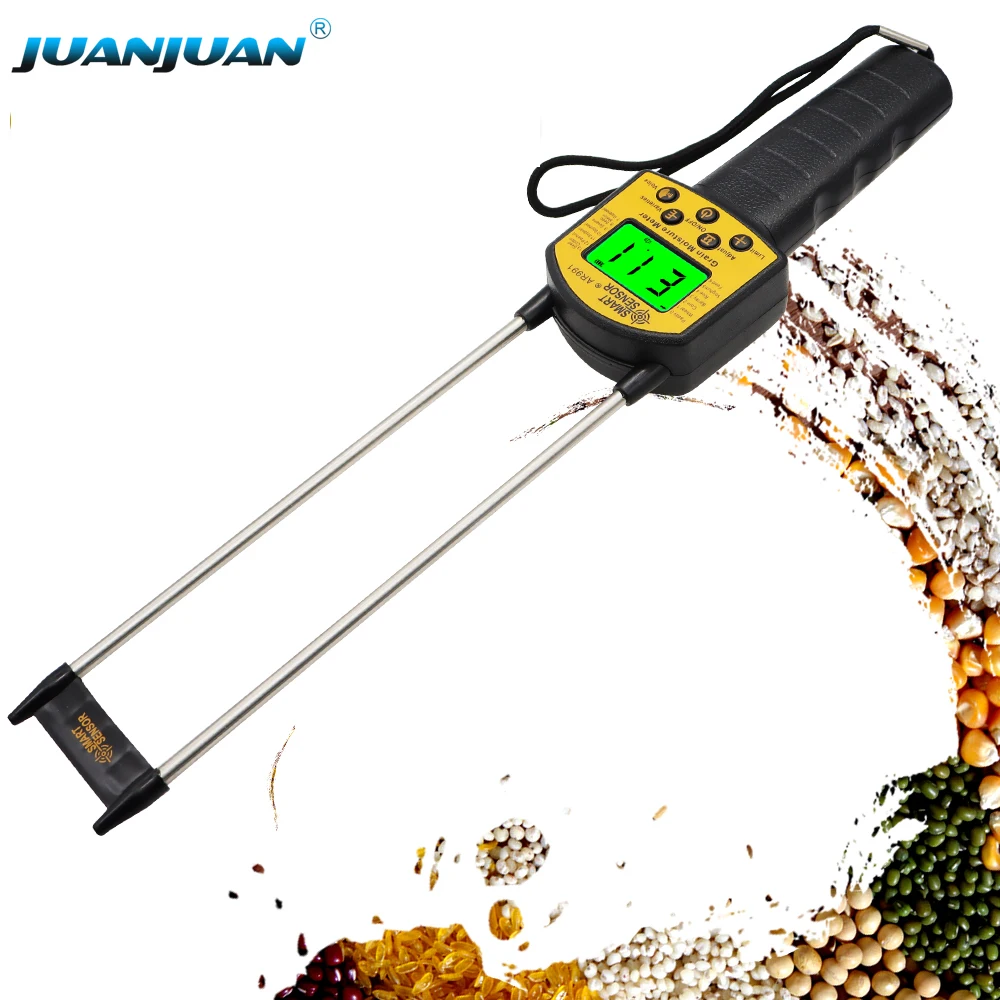 جهاز استشعار ذكي رقمي AR991 للذرة والقمح وفاصوليا الأرز والفول السوداني ومقياس الرطوبة الاحترافي ومقياس رطوبة الحبوب