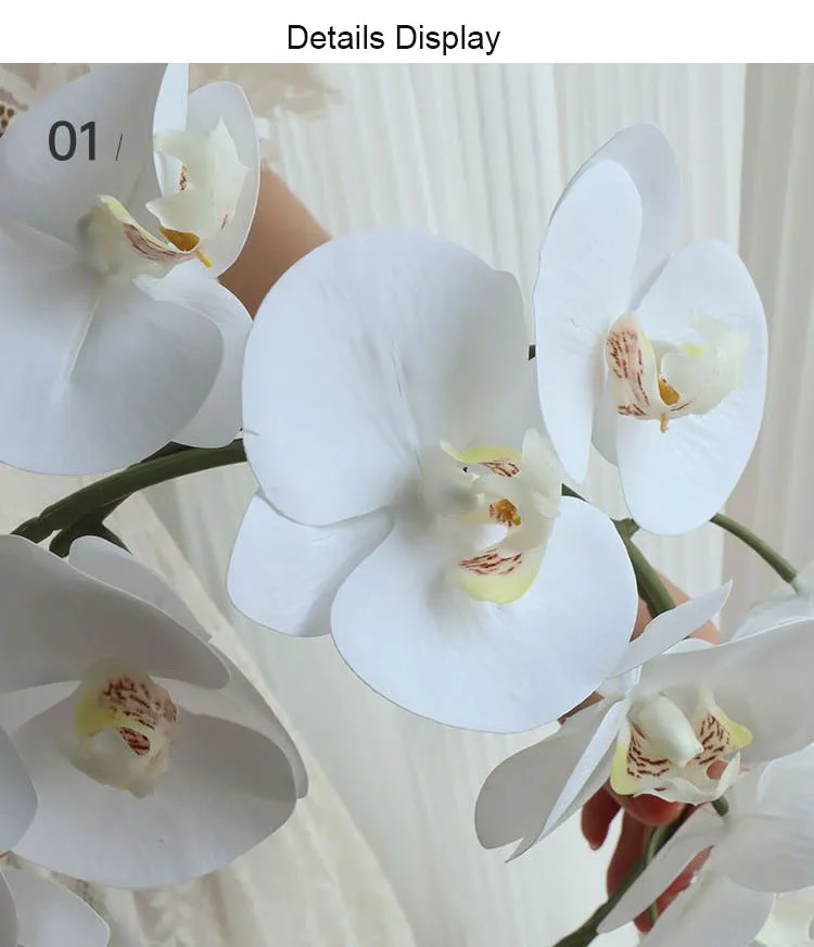 150cm Große Künstliche Phalaenopsis-Blumen, Realistische Schmetterlingsorchidee, Hochzeitsdekoration, Landschaftsgestaltung, Party, Heimdekoration, Blumenkopfschmuck, Kranz – Detail 7