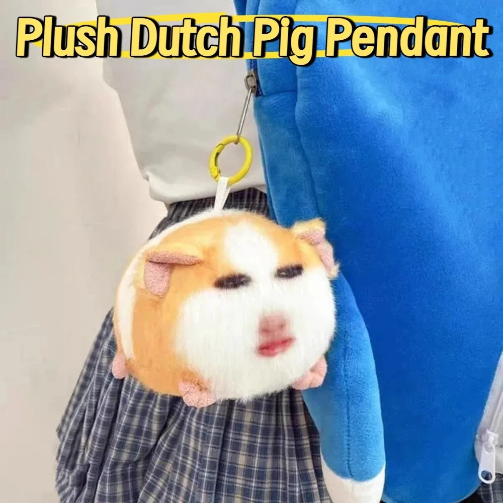 

Funny Creative Plush Dutch Pig Pendant Vocal Cute Stuffed Animal Keyring Soft Kawaii Cartoon Pig Doll Home Decoration