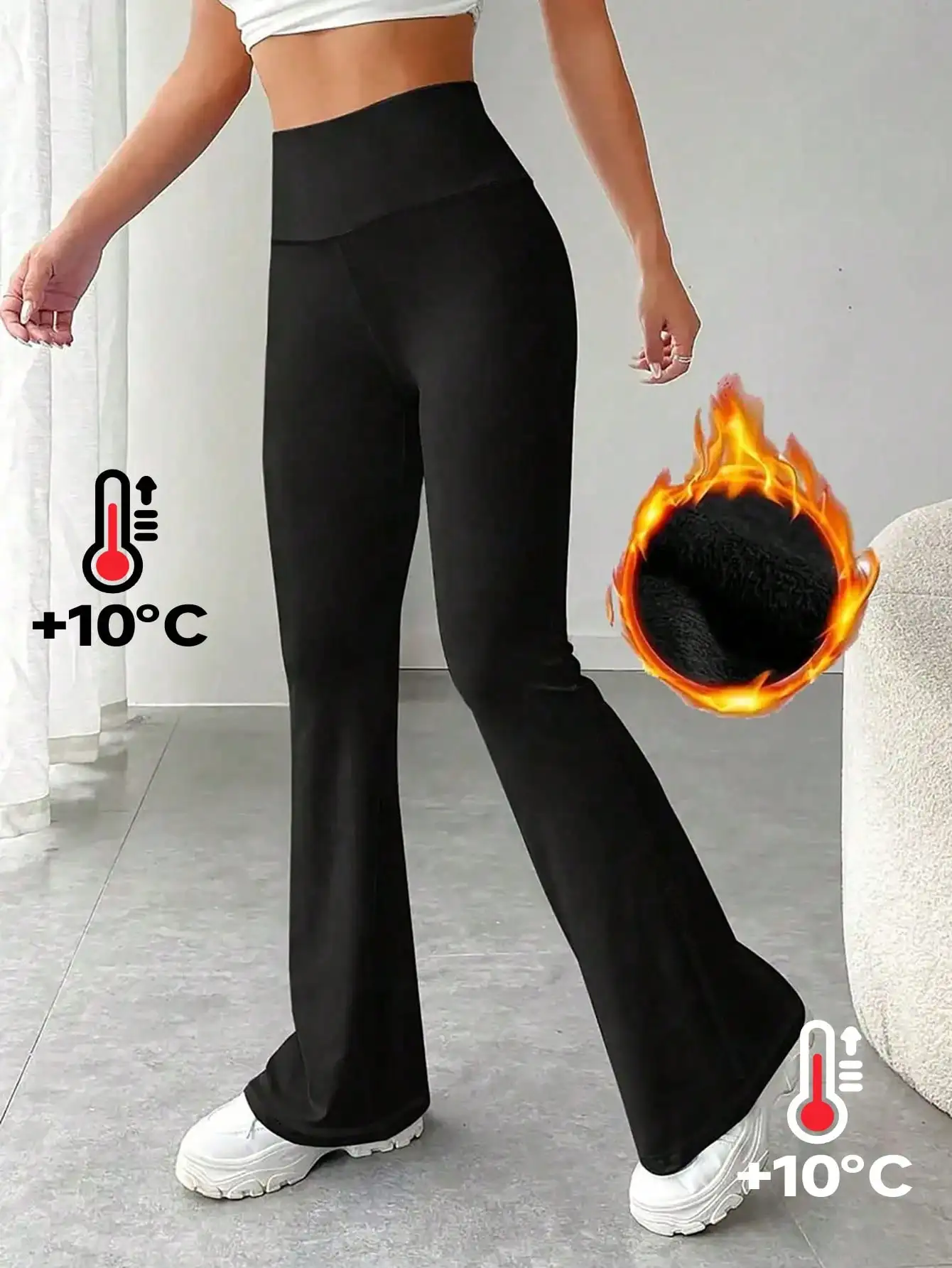 Dames casual hoge taille slim fit elastische taille afslankende lift uitlopende lange broek
