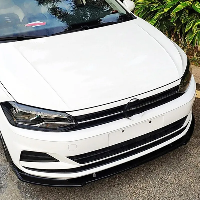ل VW Polo AW1 TSI Trendline MT MSI Comfortline 2017-2021 سيارة الجبهة حافة مصد السيارة الذقن المفسد الجبهة حافة مصد السيارة غطاء ضبط