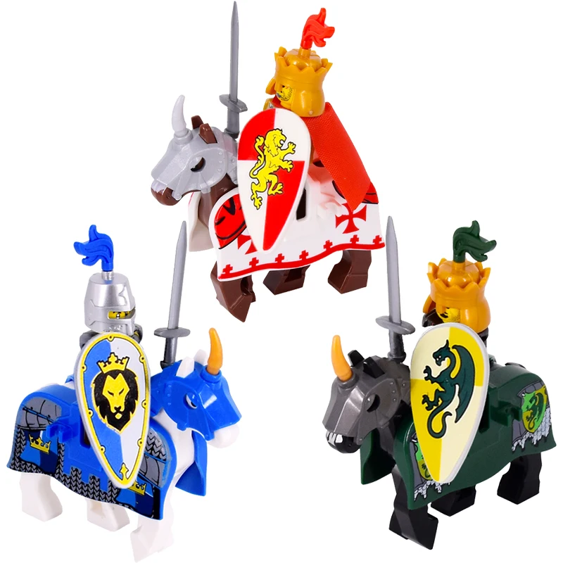 Animals Horse Mount Knights War Horse mini Action Figures Model Building Blocks LOTR Bricks Medieval Toys For Children Gifts