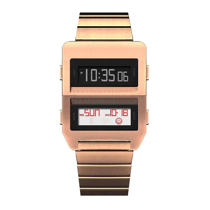 ساعة كوارتز مربعة من الفولاذ المقاوم للصدأ لعام 2026 بتصميم صناعي، ساعة تناظرية بسيطة مع مطابقة حركة ميوتا اليابانية