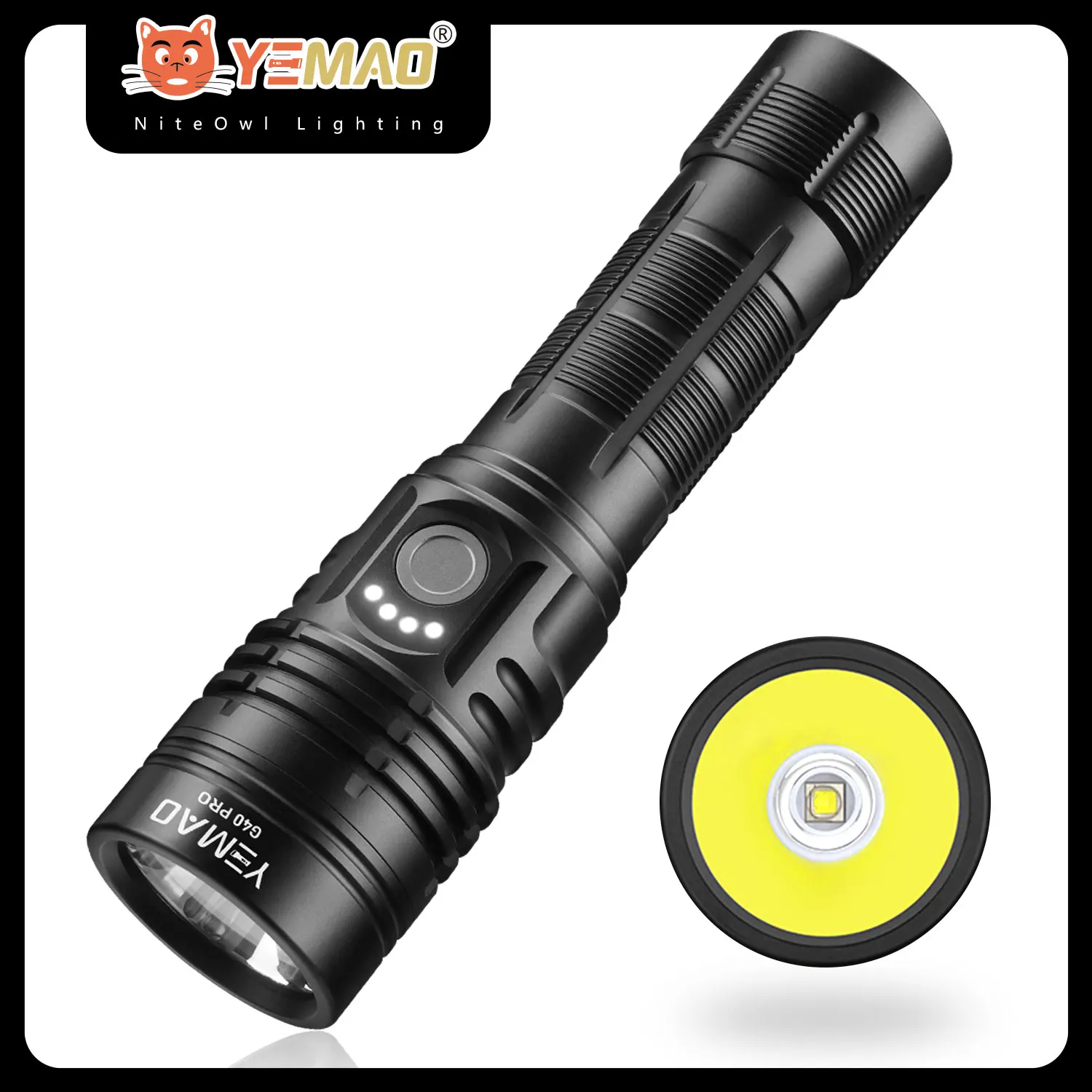 

YEMAO G40pro 2000Lumens Tactical Flashlight SST40 LED Flashlights USB Rechargeable Long Range 380 Meters for Emergency Searching