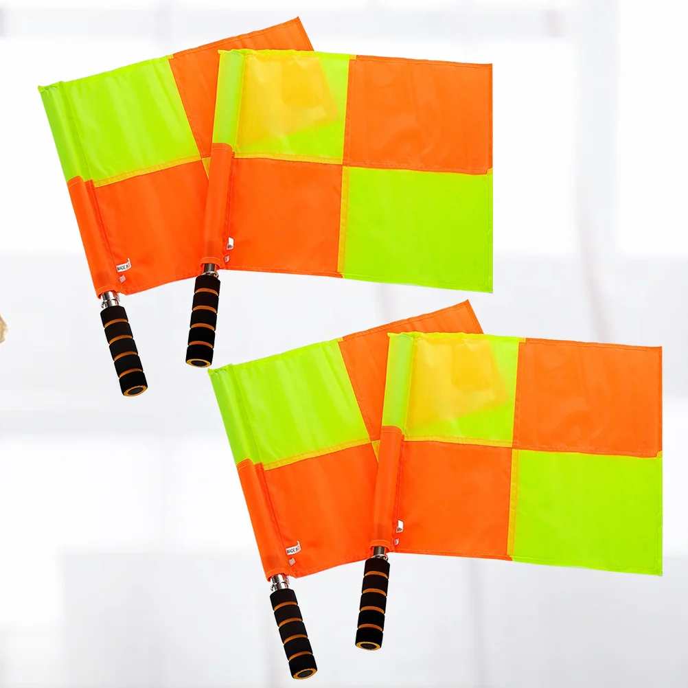 4 Pcs Signal Flag Match Waving Sports Referee Hand Commanding Outdoor Football Game