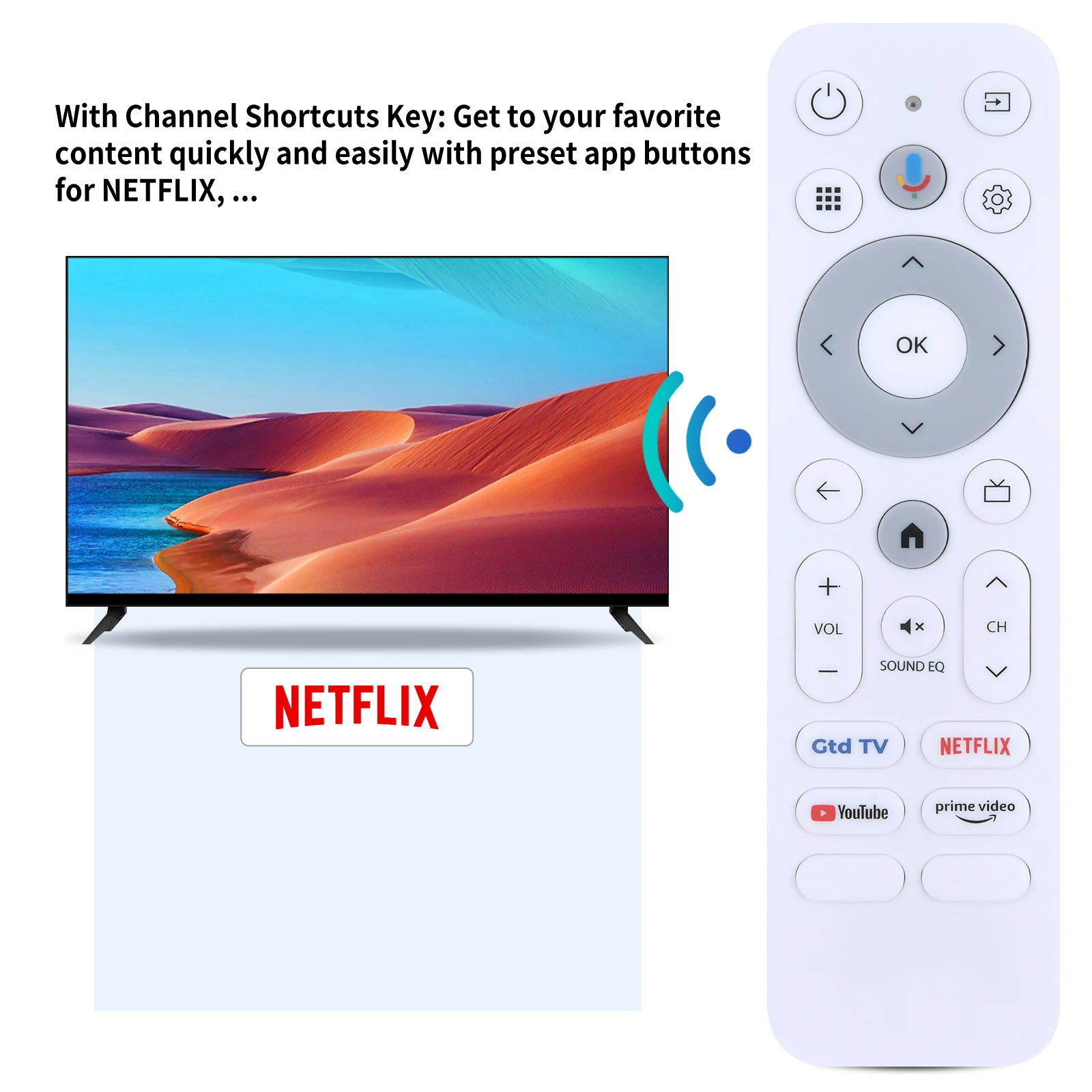 Nouvelle télécommande vocale pour boîtier TV Gtd