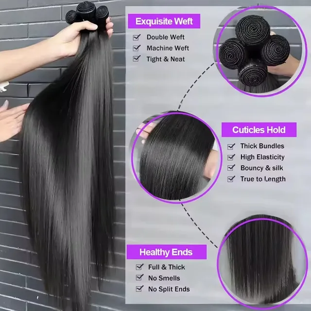 12A Bone Straight Real Human Hair Bundles 30Inch Raw Hair 4 Bundles Indian Hair Weave Extensions For Black Women Nature Black 3 12A Bone Straight Real Human Hair Bundles 30Inch Raw Hair 4 Bundles Indian Hair Weave Extensions For Black Women Nature Black 3