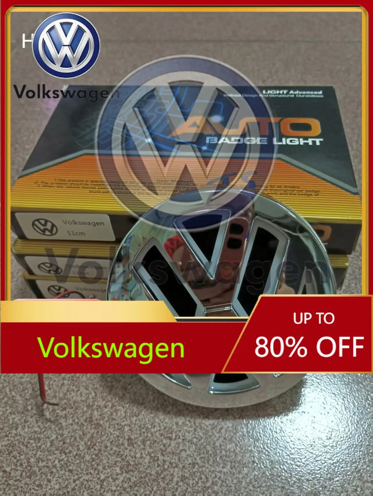 

Styling Mouldings For VOLKSWAGEN VW 1pc 4D 5D Car Emblem Light For 11cm Rear Volkswagen Illuminated Logo - LED Light (Blue, Red